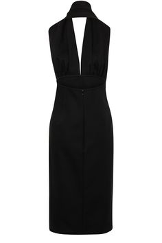 Find BOTTEGA VENETA Halter Cotton Dress on Editorialist. Midi length, plunging neckline, sleeveless, empire waist, gathered details, visible stitching Black Empire Waist Dress, Cotton Dresses Online, Stella Mc, Visible Stitching, Calf Length Dress, Leather Lingerie, Halter Midi Dress, Women Halter, Holiday Party Outfit