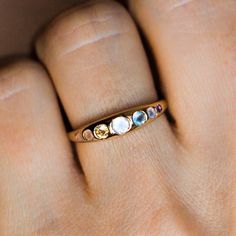 She's an Artist Ring in Yellow Gold | Local Eclectic – local eclectic Local Eclectic, Peach Moonstone, Aqua Marine, Pink Opal, Moon Stone, Rainbow Moonstone, Citrine, Moonstone, Solid Gold