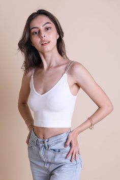 **This product is shipped by a third party warehouse within the US and may arrive separately from your complete order. Bralettes are FINAL SALE and not eligible for return or exchanges. Tired of your basic bra tops? Get a chance to showcase a new side to your look. Relax after work in this cute low back v-neck brami top for an effortless ensemble. #lovemyleto 92% Nylon 8% Spandex Imported