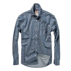 A breathable twill shirt with a denim twist Everyday Dark Wash Cotton Shirt, Unstructured Dark Wash Cotton Shirt, Unstructured Cotton Shirt In Dark Wash, Casual Dark Wash Cotton Shirt, Light Indigo Cotton Tops With Button Closure, Unstructured Indigo Button-up Shirt, Casual Unstructured Indigo Shirt, Unstructured Button-up Denim Blue Top, Unstructured Denim Blue Button-up Top