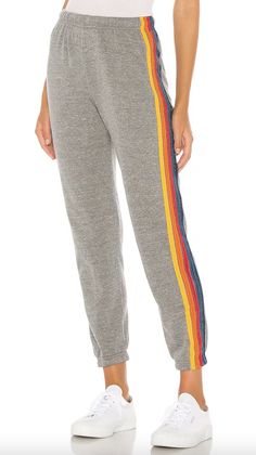 cozy travel pants Aviator Nation Sweatpants, Striped Sweatpants, Comfy Sweatpants, Aviators Women, Sweatpants Outfit, Aviator Nation