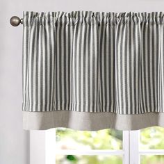 PRICES MAY VARY. Ready Made Valance: Package includes 1 piece rod pocket valance. Panel measures 50"W x 18"L. Each linen curtain panel features with 1" + 2" rod pocket which can suit with standard curtain rod. Stripe Pattern: Stylish and versatile, this valance offers everything you need to create the retro chic, country farmhouse home. Bring a refreshing feel to any setting with the stylish stripes and linen-like look of Vangao valance. Room Darkening: Flax linen double layer valance curtains d Farmhouse Valances, Valances For Living Room, Linen Valances, Window Toppers, Basement Windows, Farmhouse Windows, Kitchen Valances, Short Curtains, Valance Window Treatments