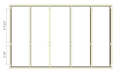 the side view of a room showing the measurements for the wall and ceiling area, including the