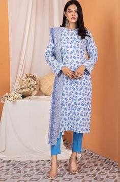 LSM Lakhani SAF 632 C Safina Printed 2021 Blue Long Sleeve Salwar Kameez With Naqshi, Long Sleeve Cotton Salwar Kameez With Naqshi, Spring Anarkali Churidar With Long Sleeves, Spring Churidar With Long Sleeves And Dupatta, White Naqshi Kurta For Spring, Spring Salwar Kameez With Naqshi On Straight Kurta, Long Sleeve Churidar With Naqshi In Mulmul, Spring Cambric Churidar With Straight Kurta, White Naqshi Dupatta For Spring