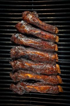 grilled beef ribs on the grill with text overlay