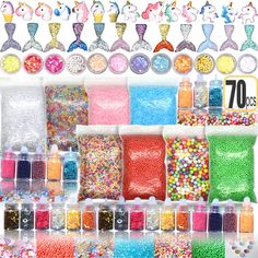 a display case filled with lots of candy