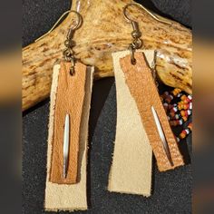 There's A Lot To Love About These & Authentic! The Hide's Been Ethically Sourced; Tanned And Treated Over Wood Fire The Traditional Way Of The Ojibway. From The Northwoods Of Minnesota Come These Gorgeous Colors Of Camel And Carmel & Like Buttah. The Quills Are Also A Gift From A Local Resident, The Porcupine! Indigenous Art ~ W()W ~ Special Stuff Carefully Prepared And Skillfully Created From A Place Of Great Gratitude. Miigwech! ( `) Porcupine Quill Jewelry, Quill Jewelry, Quill Earrings, Porcupine Quills, Homemade Crafts, Indigenous Art, Beaded Earrings, Minnesota, Gratitude