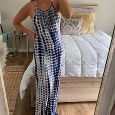 Nwot! So Sexy Blue Stretch Sundress Maxi Dress, Blue Fitted Cotton Maxi Dress, Fitted Blue Cotton Maxi Dress, Fitted Blue Maxi Sundress, Fitted Blue Sundress Maxi Dress, Blue Stretch Maxi Dress For Vacation, Blue Stretch Maxi Dress For Beach, Blue Stretch Maxi Dress For Day Out, Fitted Blue Maxi Dress For Day Out