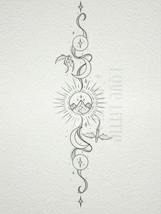 a drawing of a sun and moon on white paper