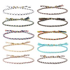 PRICES MAY VARY. FRIENDSHIP BRACELETS -- Set of 10 multicolored Friendship Strings Bracelets are perfectly woven into the soft cords, lightweight and chamring.They can be combined in hundreds of different matching methods.Each bracelet carries a powerful wish FRIENDSHIP BRACELETS -- Set of 10 multicolored Friendship Strings Bracelets are perfectly woven into the soft cords, lightweight and chamring.They can be combined in hundreds of different matching methods.Each bracelet carries a powerful wi Amazon Things, Leather Anklets, Thread Bracelet, Handmade Friendship Bracelets, Wave Bracelet, Anklets Boho, Thread Bracelets, Boho Birthday, Bracelets Set