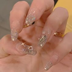 Provided By Glamnail Press On Nails. Imported. Product Details. Color Tone : Pink Nail Shape : Ballet Nail Length : Long Ballerina Acrylic Nails, Glitter Rosa, Nail Art Glitter, Nagel Tips, Fake Nails With Glue, Party Nails, Ballerina Nails, Diy Nail Art, Diamond Nails