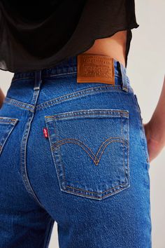 Levi's Ribcage Straight Ankle Jeans | Free People Levi Flare Jeans Outfit, Jeans Levi’s, Levis Jeans Aesthetic, Levi Outfits Women, Levi’s Ribcage Straight Jeans Outfit, Levis Ribcage Jeans Outfit, Women’s Jeans, French Jeans, Levi’s Ribcage