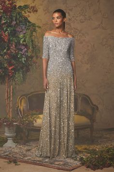 Badgley Mischka Bridal, Badgley Mischka Dress, Sequin Evening Dress, Mother Of The Bride Dresses Long, Elegante Y Chic, Beautiful Long Dresses, Enchanted Evening, Sequin Evening Dresses, Couture Mode