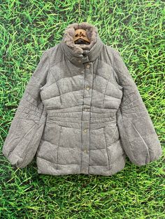 Vintage Hugo Boss Puffer Wool Jacket for Women code:kap - Etsy Fall Duck Down Puffer Jacket, Gray Puffer Outerwear For Fall, Gray Fall Puffer Outerwear, Winter Quilted Duck Down Jacket With Padded Collar, Fitted Puffer Jacket For Cold Weather, Winter Wear Puffer Jacket With Padded Collar, Winter Puffer Jacket With Padded Collar, Casual Fitted Duck Down Puffer Jacket, Fitted Puffer Jacket With Fleece Lining For Fall