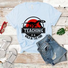 This novelty school tee gifts for teacher and student to wear on the 1st day of school and school party! Cute shirt present for christmas, back to school and for any school events and birthday parties! Daycare Shirts, Sped Shirts, Beer Cozies, Cute Teacher Shirts, Teacher Party, Teacher Tee Shirts, Park Walk, School Shirt Designs, Teacher T Shirts