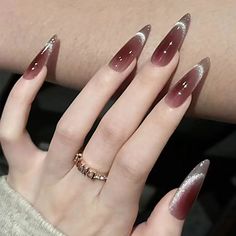 FREE SHIPPING ON ORDERS $9.95+ Buy 3 Get 1 More Free CODE: 4YOU Buy 5 Get 5 More Free CODE: 5FREE Fake Acrylic Nails, Long Almond, Nagel Tips, Burgundy Nails, Long Lasting Nails, Coffin Nails Long, Cat Eye Nails, Nail Forms, Uñas Acrilicas