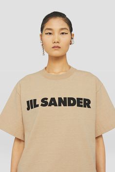 Cotton jersey t-shirt with Jil Sander printed logo Language Logo, Logo Color, Print Logo, Logo T Shirt, Jil Sander, Jersey T Shirt, Tshirt Logo, Oversized Fits, New Collection