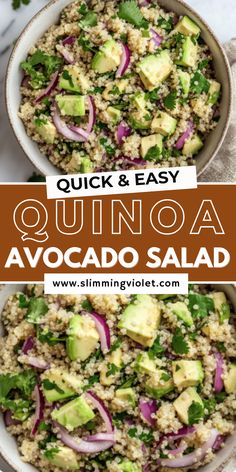 quick and easy quinoa avocado salad is the perfect side dish for lunch