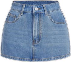 High Waist Light Blue Denim Skirt, Fitted Short Blue Denim Skirt, Blue Fitted Short Denim Skirt, Fitted Blue Denim Short Skirt, Casual Light Blue High Waist Denim Skirt, Casual High Waist Light Blue Denim Skirt, Light Blue High Waist Casual Denim Skirt, Casual High Waist Light Blue Skirt, Casual Light Blue High Waist Skirt