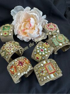 Fusion trendy cuff/jute kundan hand cuff/boho style openable bangle/cuff. P.S: non returnable product. Please ask any question if you have related to this product before purchasing as returns for size, Color,weight etc are not covered. Buyer is responsible for return shipping cost in other cases.