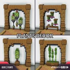 four different views of plants in the same room, with text that reads plant decor