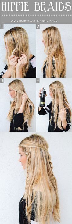 Messy Braided Hairstyles, Hippie Braids, Barefoot Blonde, Skirt Maxi, Braided Hairstyles Tutorials, Short Hairstyle, Kate Hudson, Boho Hairstyles, Hair Envy