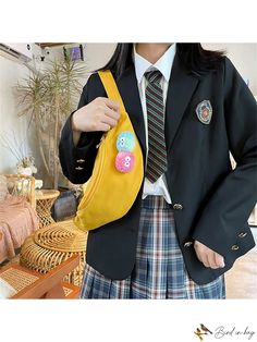 BirdinBag - Stylish Travel Waist and Chest Bag for Women - Fashionable and Functional Yellow Pouch Shoulder Bag For School, Trendy Student Pouch Bag, Back To School Casual Pouch Bag, Casual Back To School Pouch Bag, Yellow Student Bag With Adjustable Strap, Casual Yellow Bag For Back To School, Yellow Casual Back To School Bag, Casual Yellow Back To School Bag, Casual Yellow Back-to-school Bag