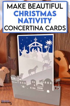 a christmas nativity concert card with the words make beautiful christmas nativity on it