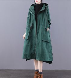 Long Hooded Women Casual Parka Plus Size Fall Coat Jacket JT200945 – SimpleLinenLife Luxury Long Casual Outerwear, Luxury Casual Long Parka Coat, Cheap Casual Long Coat, Cheap Cotton Open Front Outerwear, Luxury Long Parka Coat In Casual Style, Luxury Solid Casual Parka, Plus Size Fall Long Dress With Jacket, Cheap Long Sleeve Outerwear With Multiple Pockets, Luxury Long Cotton Outerwear