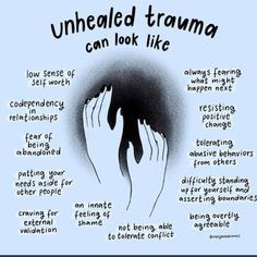 a poster with words describing the benefits of unhealed tramma can look like