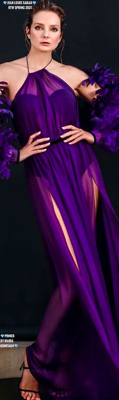 Jean Louis Sabaji, Black Orchid, Amethyst Purple, Purple Lilac, Shades Of Purple, Couture Fashion, Red Formal Dress, Runway Fashion, Fashion Collection