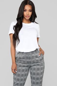 Available In Mauve, Dark Denim And White Oversized Tee Side Slits Round Hem 51% Cotton 49% Modal Imported | Laid Back Tee Shirt in White size 1X by Fashion Nova Curve Dresses, Womens Loungewear, Basic Tops, Work Attire, Oversized Tee, White Fashion, Matching Dresses, Dark Denim, Rompers Women