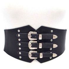 Width - 5" Length - 31" 70%Pu 30%Elastic Stretch Fit Color: Black & Silver Or Brown & Gold Vegan Leather Chunky Black And Gold Vegan Leather Wide Belt Buckle Corset Harness Wide Western ***Black & Gold Sold Out*** Tags: Wide Waist Leather Western/ Cowboy Chain Corset Studded Vintage Rhinestone Crystal Buckle Bag Clincher Harness Suspenders Skinny Designer Elastic Stretch Chunky Black & Gold Belly Wide Leather Buckle Corset Harness, Chain Corset, Gold Corset, Leather Corset Belt, Statement Belt, Cowboy Belt, Wide Leather Belt, Vintage Belt Buckles, Wide Waist