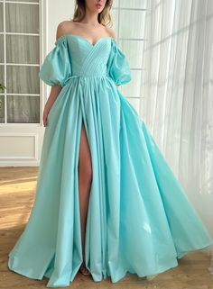 Aquamarine Charlotte Gown | Teuta Matoshi