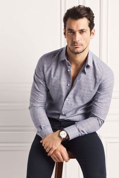 Good color good texture I ordered size M and I feel it is reduced to S so be careful with the sizes. David Gandy Style, Formal Men Outfit, David James Gandy, David James, Spanish Fashion, Gq Style, David Gandy, Photography Poses For Men, Poses For Men