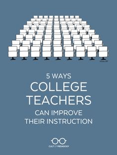 a blue book cover with the title 5 ways college teachers can improve their instruction