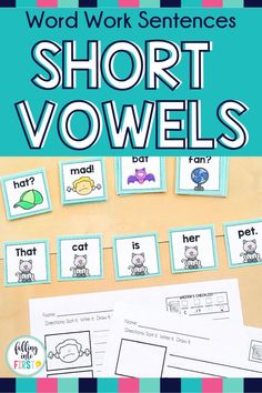 short and long words worksheet with pictures on it