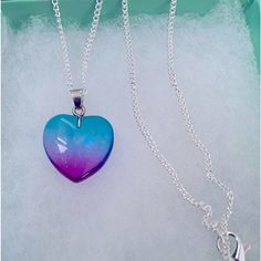 Stunning Sterling Silver Quartz Heart Necklace. Necklace Measures 18”. Pendant Measures 1”. Comes With Gift Box. Perfect Gift. Trendy Purple Necklace For Gift, Trendy Purple Necklace For Gifts, Purple Heart Pendant Necklace For Jewelry Making, Blue Heart Pendant Necklace As Gift For Her, Blue Necklace For Valentine's Day Gift, Purple Heart Cut Necklace For Valentine's Day, Purple Heart Necklace For Valentine's Day Gift, Purple Heart Necklace For Valentine's Day, Blue Heart Pendant Necklace For Valentine's Day