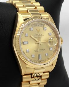 Rolex President Day-Date 36mm 18238 18K Yellow Gold Diamond Dial Mint Condition | eBay Rolex Gold Watch, Rolex Presidential Gold Men, Rolex Gold Watch Men, Gold Watches For Men, Rolex Presidential, Rolex Diamond Watch, Gentlemen's Club, Rolex Diamond, Gold Diamond Watches