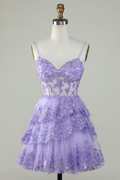 Lavender Homecoming Dress, Sparkly Corset, Corset Homecoming Dress, Short Princess Dress, Formal Occasion Dress, Amazing Clothes, Chic Gowns, Dress Up Day, Corset Mini Dress