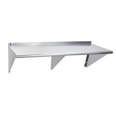 a stainless steel shelf with two shelves on each side and one shelf above the other