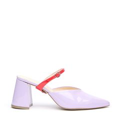 Red Gloss Twiggy Strap | Detachable Strap - Alterre Sustainable Footwear Brand & Ethical Shoe Company Lilac And Red, Ethical Shoes, Sustainable Shoes, Mule Sandals, Strap Shoes, Boot Pumps, Pumps Flat, Leather Mules, Mid Heel