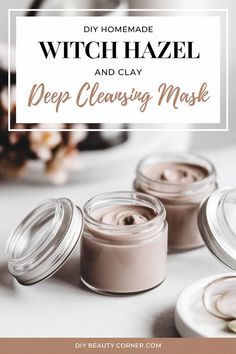 DIY Witch Hazel & Clay Mask Clear Skin Detox Witch Hazel, Diy Homemade, Witch