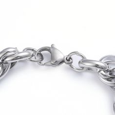 The Amanda Heart Bracelet is a simple and elegant piece, designed with a delicate heart for a look that's so different from the rest. A tough stainless steel chain makes this bracelet a fashion favorite. Product Details Material: Stainless Steel Size: about 7-5/8inches(193mm) long, 10mm wide, heart: 24x23x3mm Minimalist Silver Stainless Steel Chain Bracelet, Minimalist Metal Heart Bracelet, Tarnish Resistant Stainless Steel Chain Link Bracelets, Stainless Steel Tarnish Resistant Chain Link Bracelets, Everyday Stainless Steel Heart Bracelet, Adjustable Hypoallergenic Stainless Steel Chain Bracelet, Stainless Steel Heart Bracelets For Everyday, Heart-shaped Stainless Steel Bracelets For Everyday, Adjustable Stainless Steel Silver Chain Bracelet