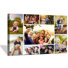 a family photo collage with multiple photos