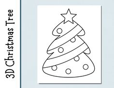 a christmas tree coloring page with the words,'christmas tree'in black and white