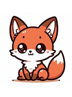 a cute little fox with big eyes sitting down