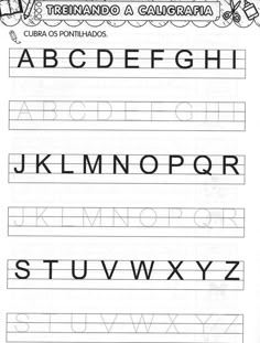 the printable alphabet worksheet for children to practice their handwriting and writing skills