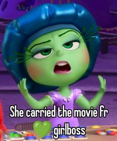 an image of a cartoon character with the caption she carried the movie fro girlbos