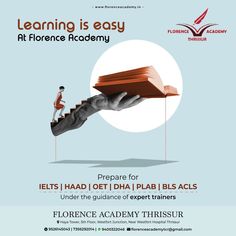 an advertisement for the learning is easy at florence academy, which has been designed to